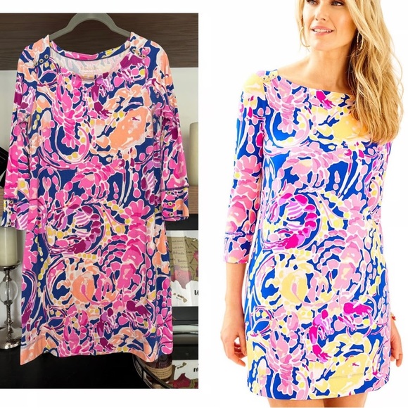 Lilly Pulitzer Sophie Dress in Brilliant Blue Catch And Release Medium - Picture 2 of 14